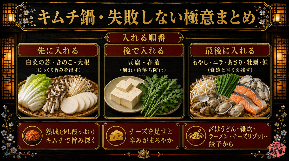 キムチ鍋 まとめ極意