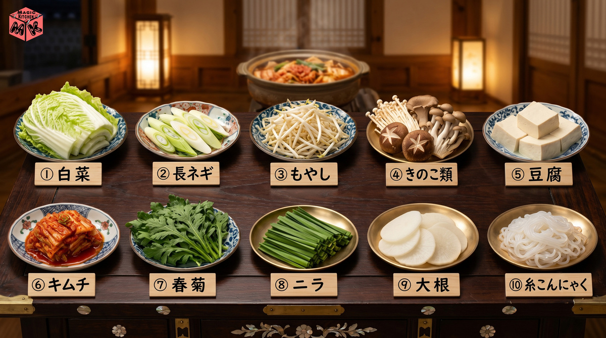 キムチ鍋 野菜・きのこ・豆腐TOP10