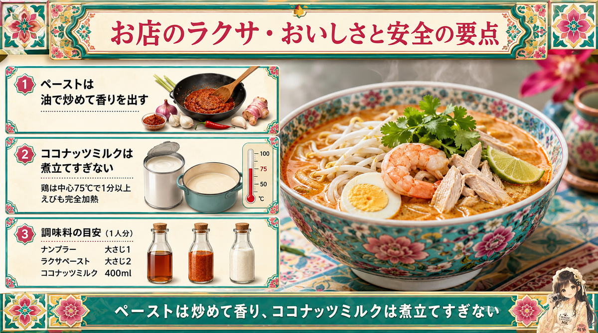 お店のラクサのレシピ