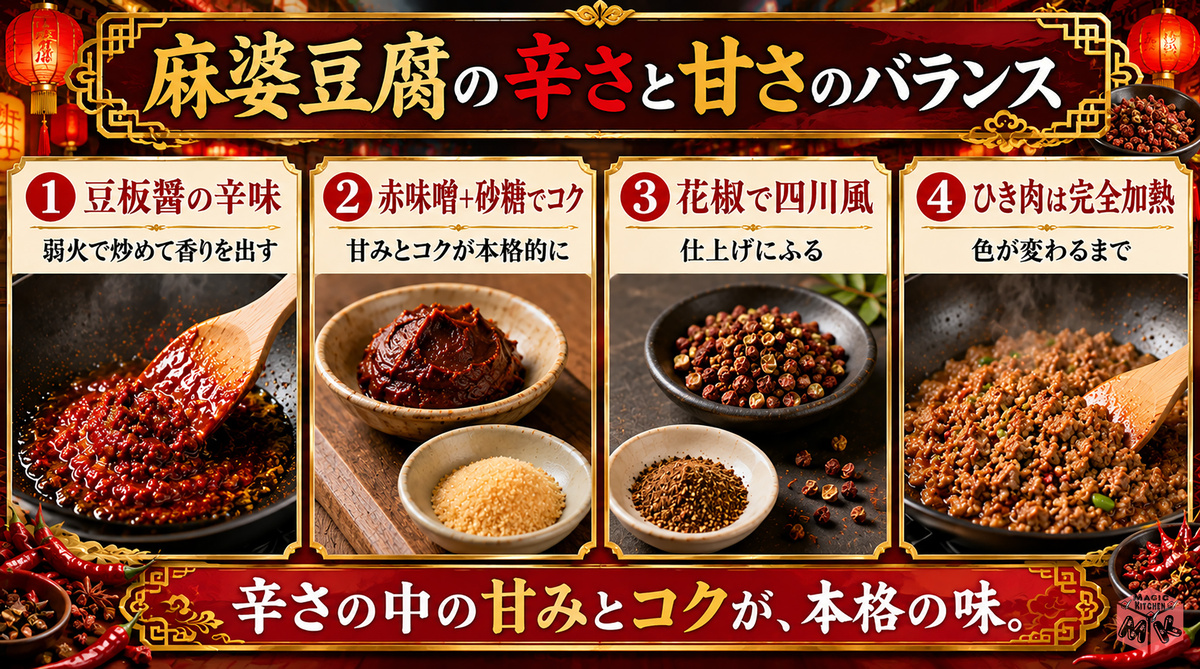 料理人が教える麻婆豆腐の辛さと甘さのバランス