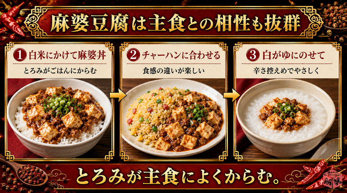 麻婆豆腐は白米・チャーハンとの相性も抜群