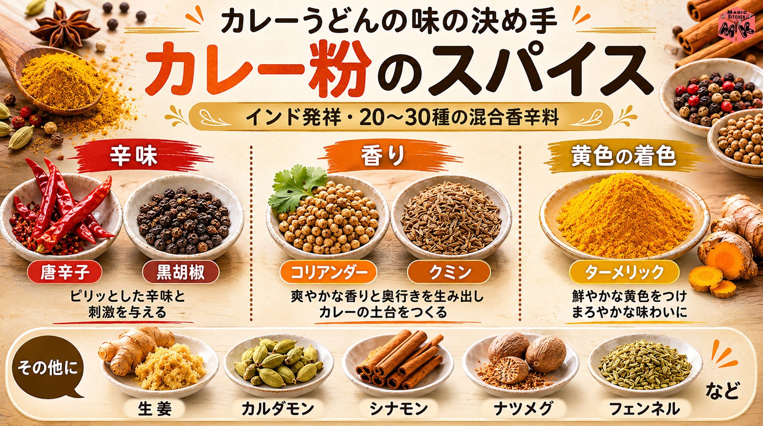カレーうどんに欠かせないカレー粉について