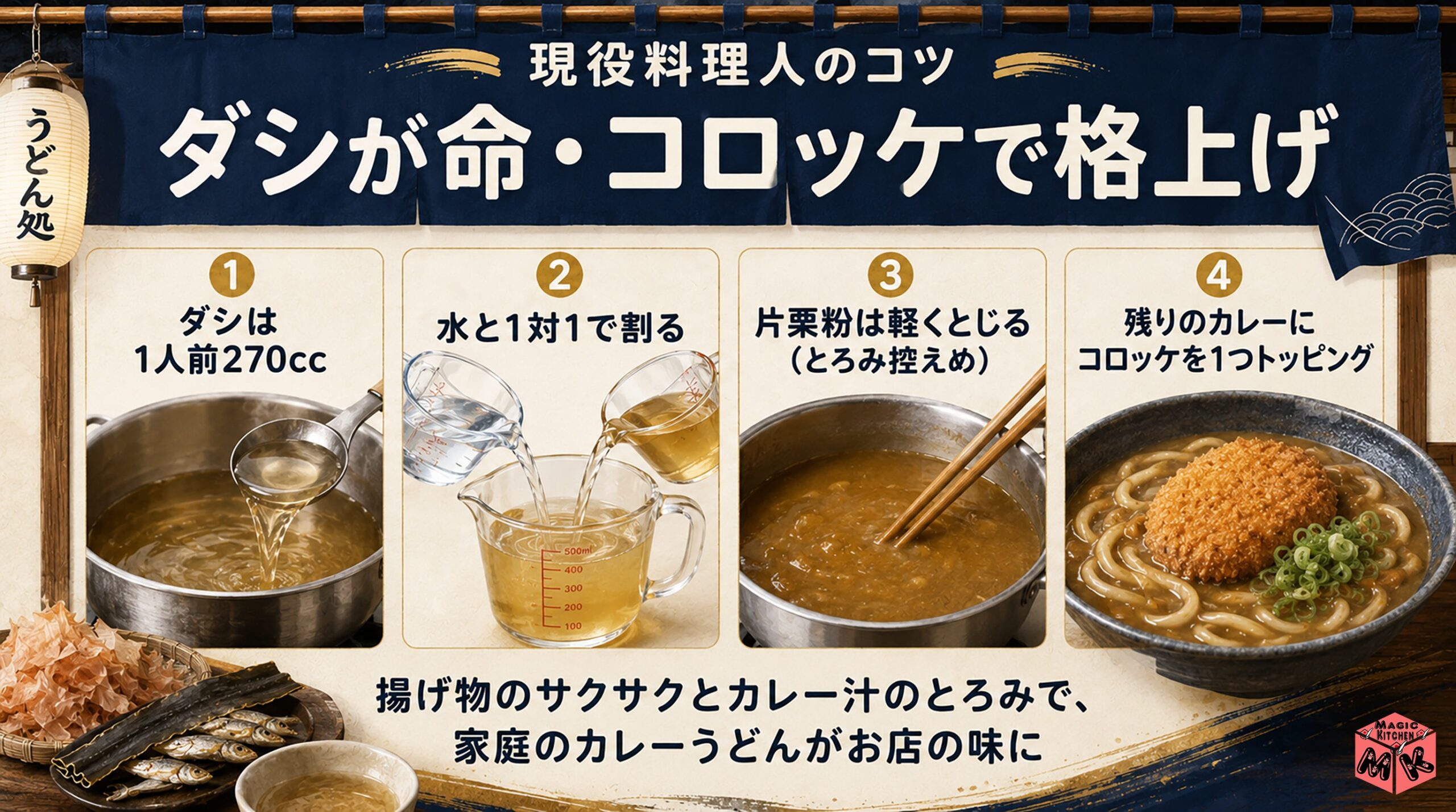 料理人のコツ カレーうどんはダシが命とろみは控えめ