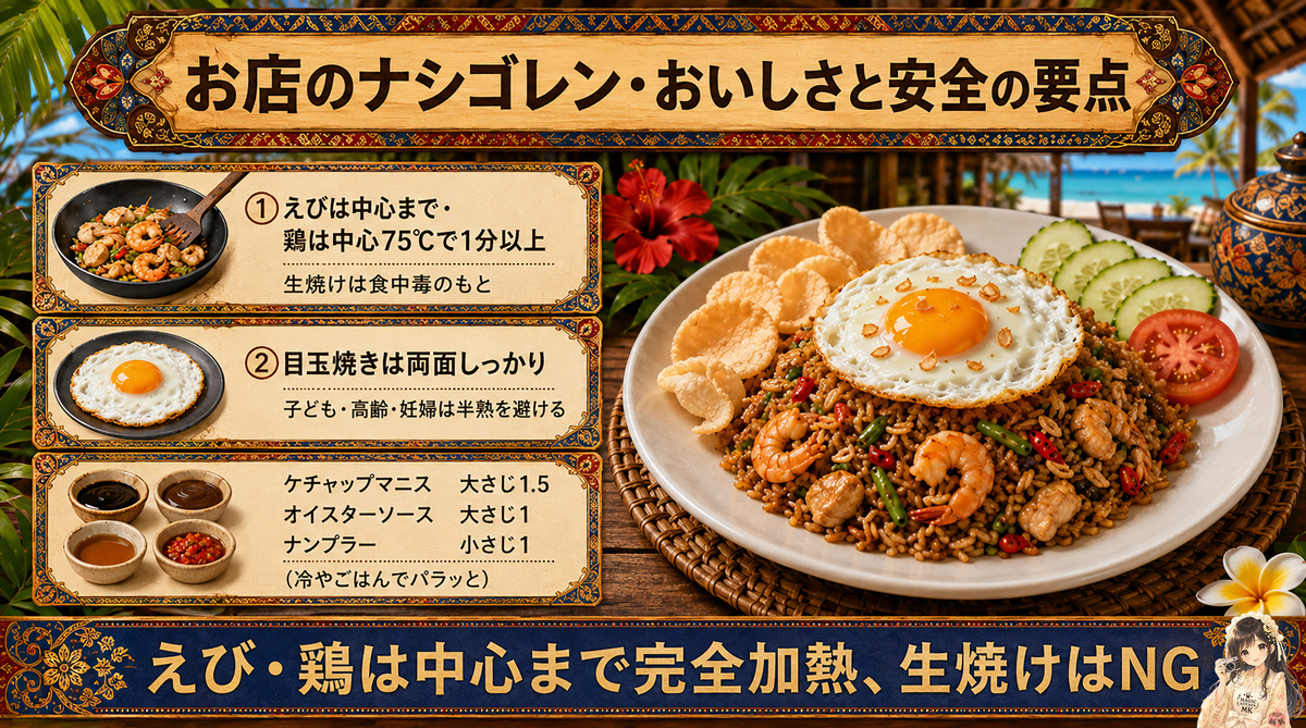 お店のナシゴレンのレシピ