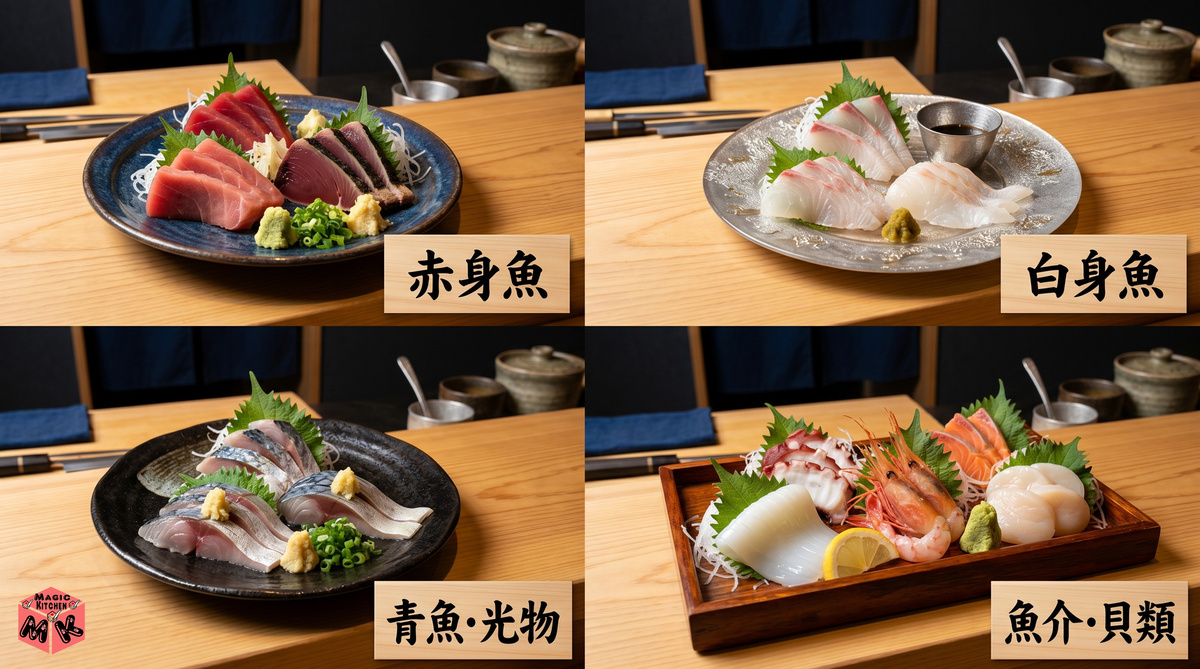刺身にできる魚介類の種類