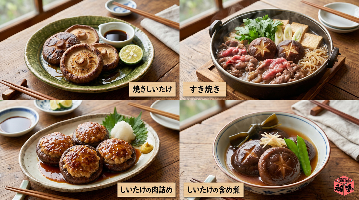 しいたけ料理コラージュ