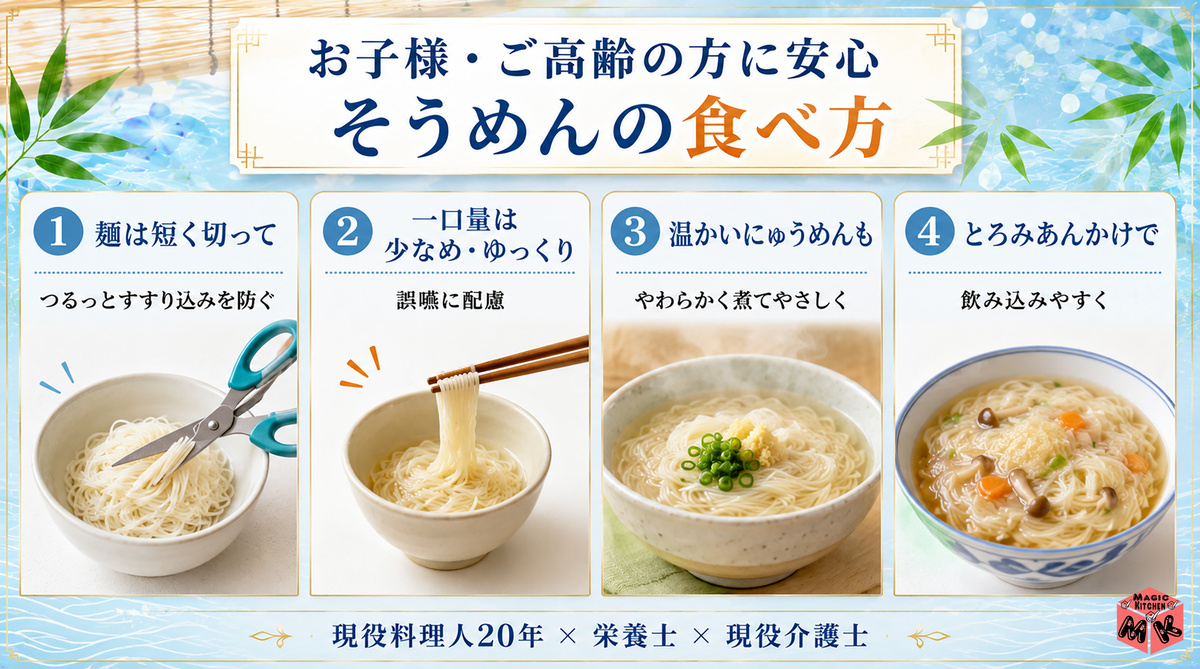子供・高齢者にそうめん工夫