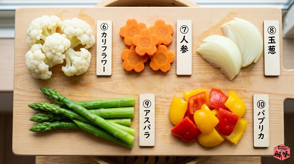 蒸し野菜 定番具材ランキング6〜10位