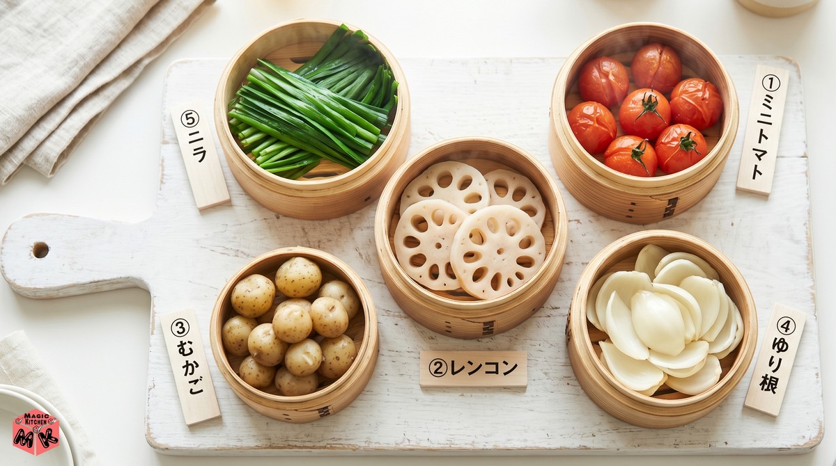 蒸し野菜 変わり種1〜5