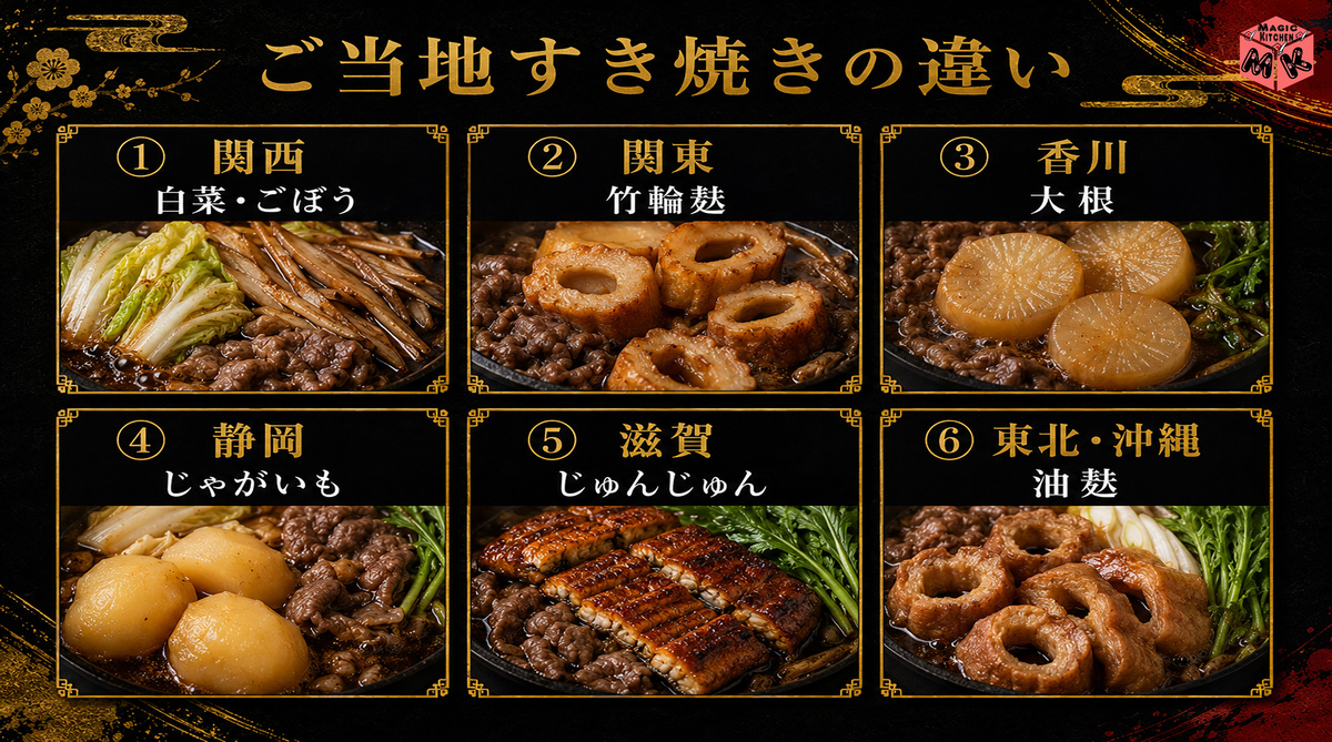 すき焼き ご当地の違い