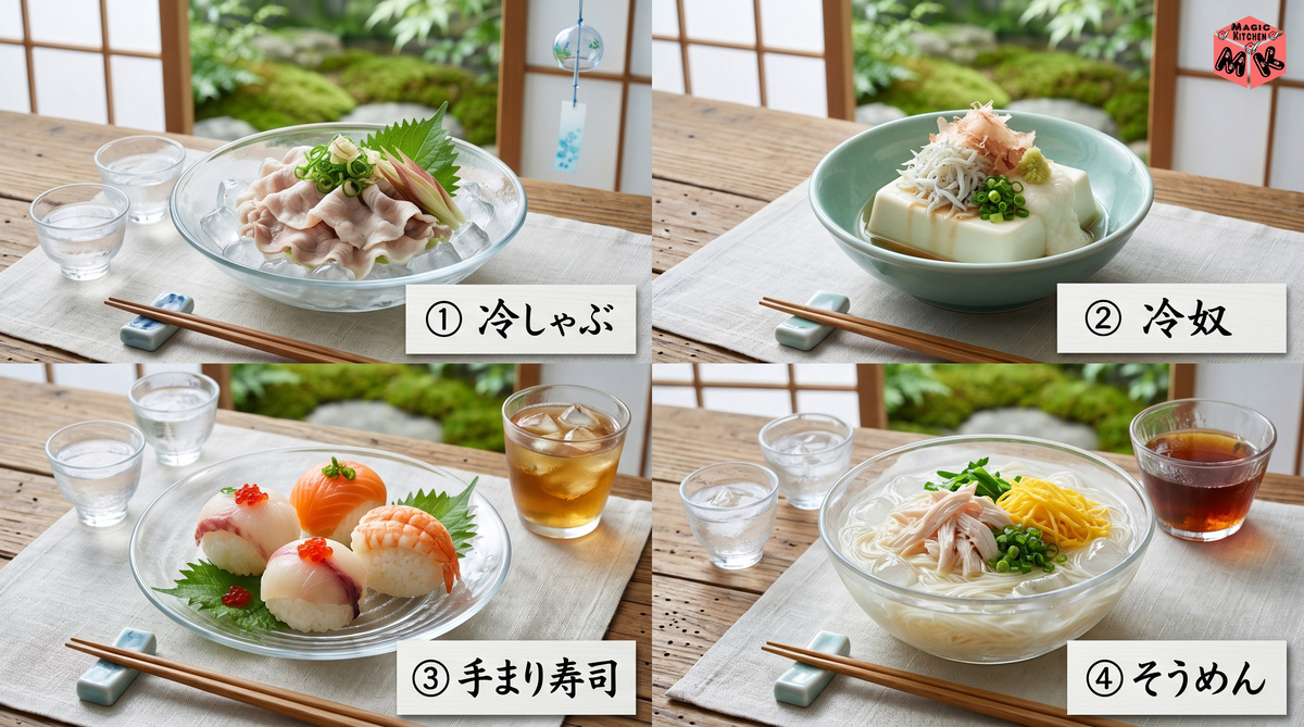 夏の介護食 おすすめ料理コラージュ