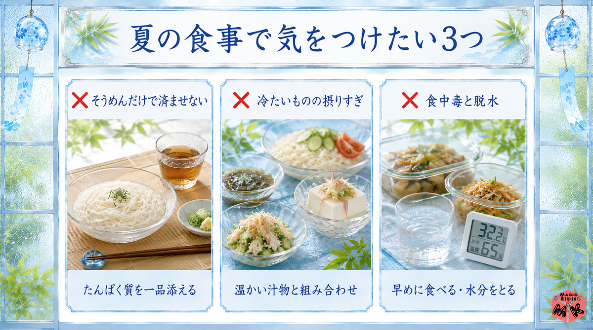 夏の介護食 注意3選図解