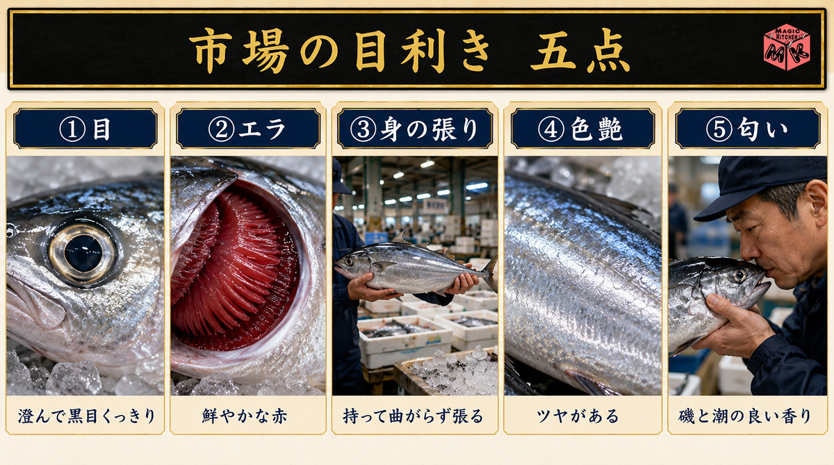 寿司ネタ図鑑 目利き五点 図解