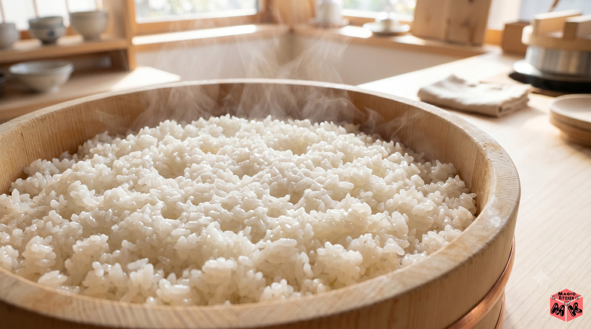 寿司シャリ 理想の炊き上がり「カニの穴」