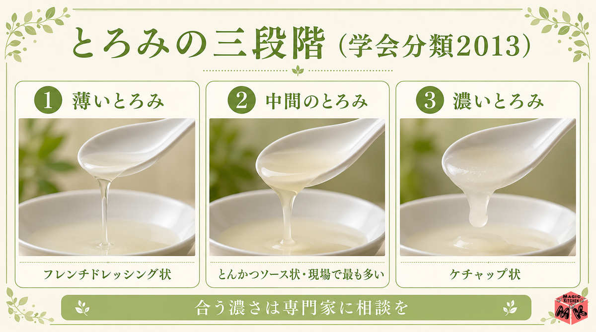 とろみの三段階 比較図解