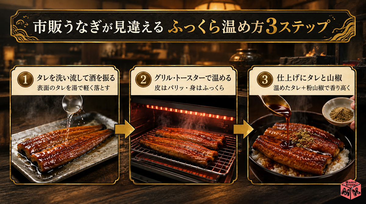 市販うなぎのおいしい温め方