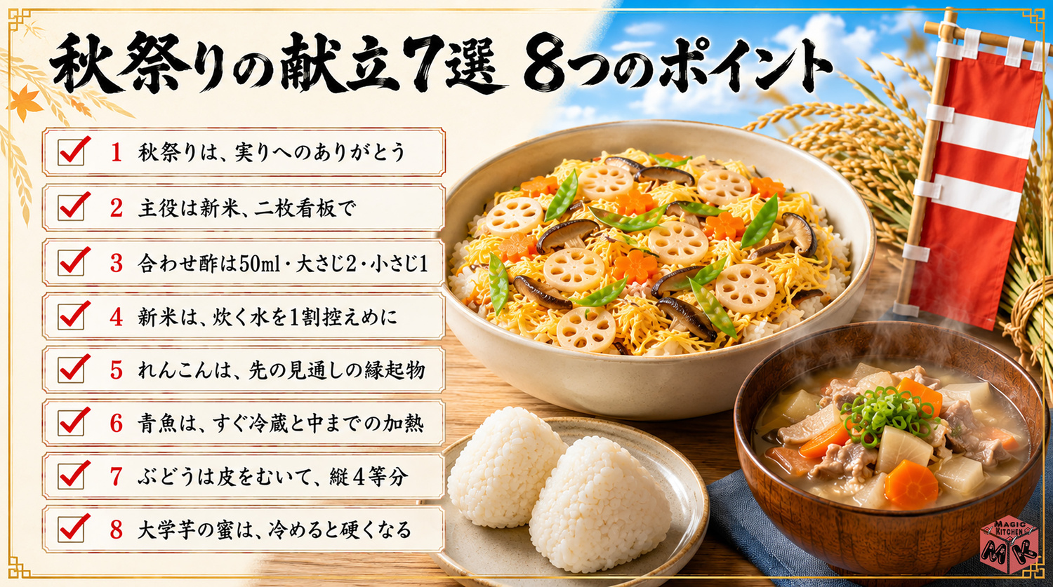 秋祭りの献立のまとめビジュアル