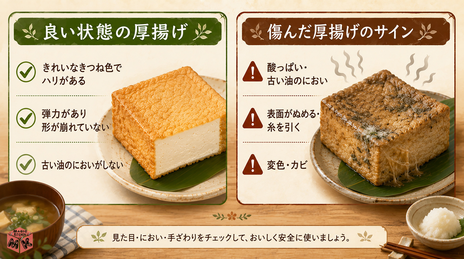 新鮮な厚揚げと傷んだ厚揚げの見分け方