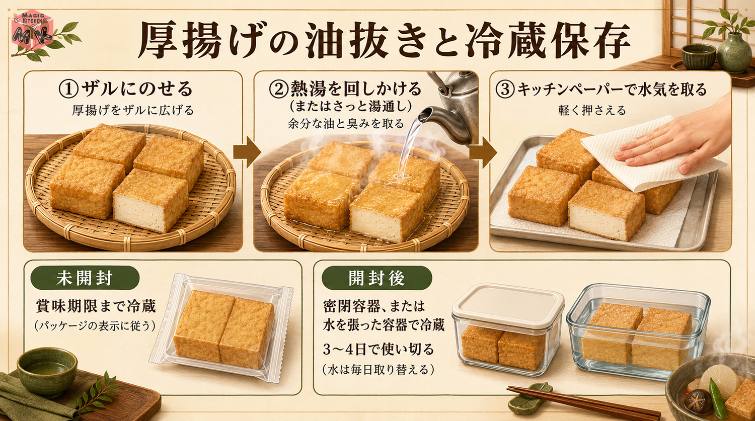 厚揚げの冷蔵保存の正しい方法