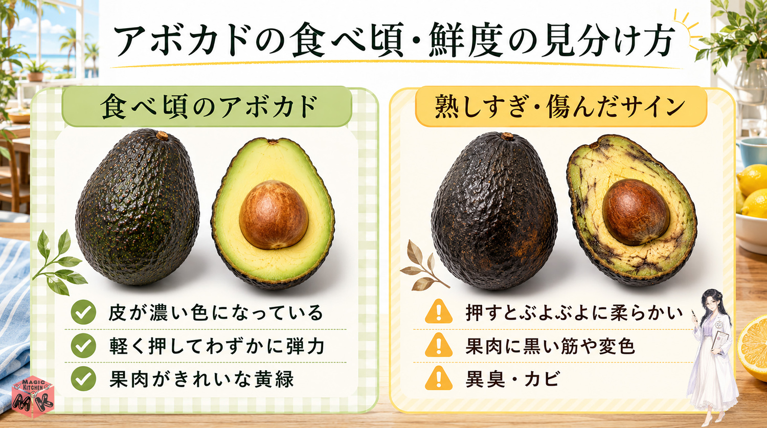 アボカドの食べ頃と傷んだものの見分け方
