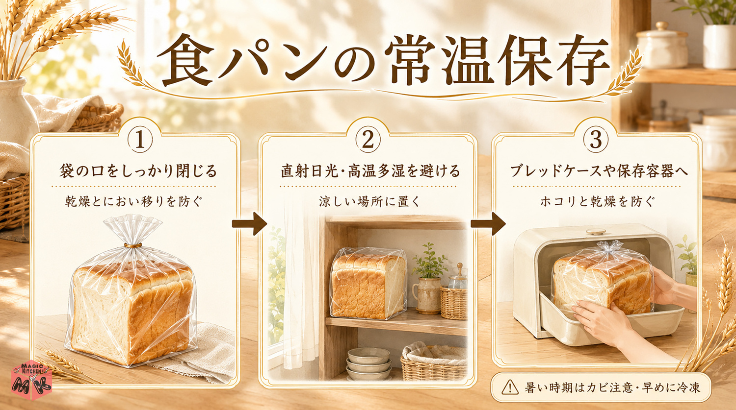 食パンの常温保存の正しい方法