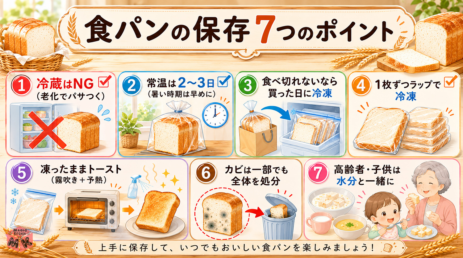 食パン保存の7つのポイントまとめ