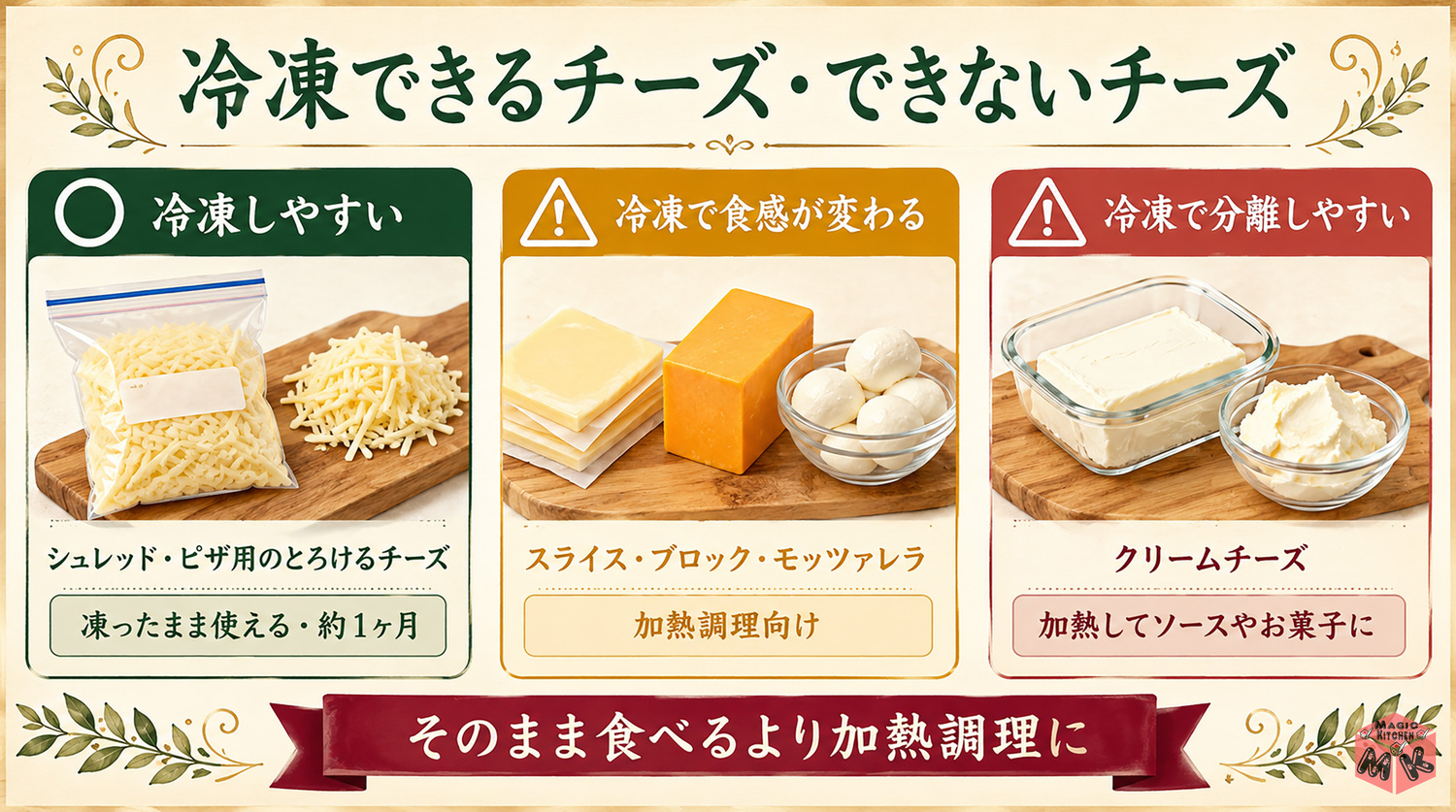 チーズの冷凍保存のやり方