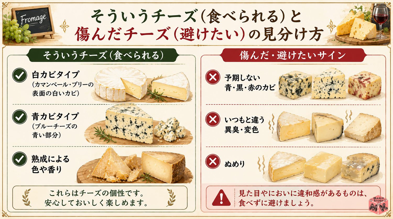 チーズのカビ・傷んだサインの見分け方