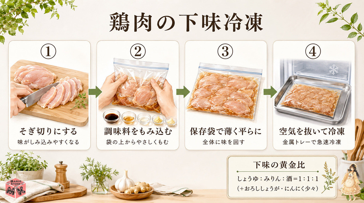 鶏肉の冷凍保存と下味冷凍のやり方
