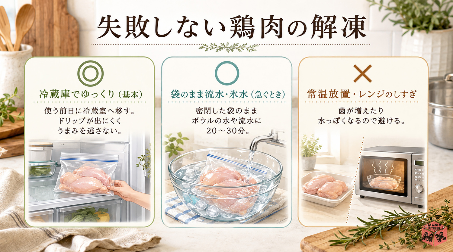 鶏肉の失敗しない解凍のコツ