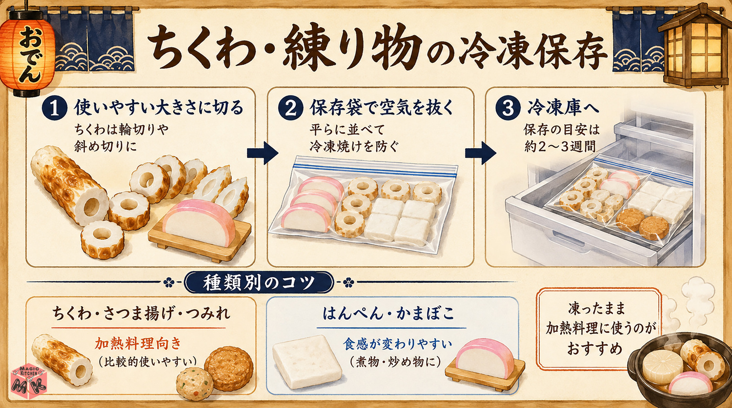 練り物の冷凍保存のやり方と種類別のコツ