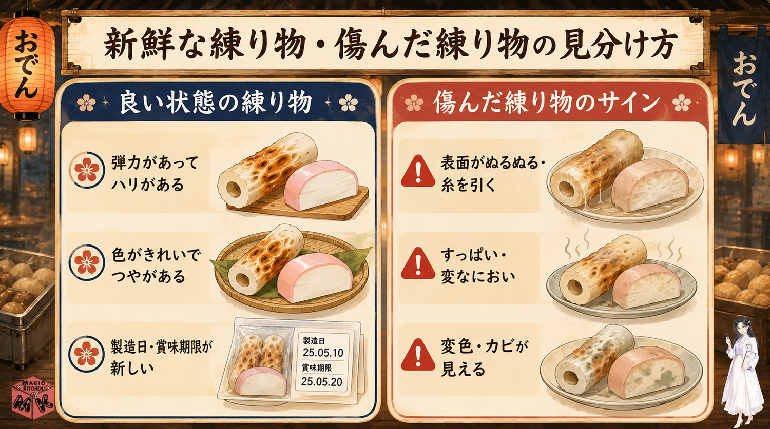 良い練り物と傷んだ練り物の見分け方
