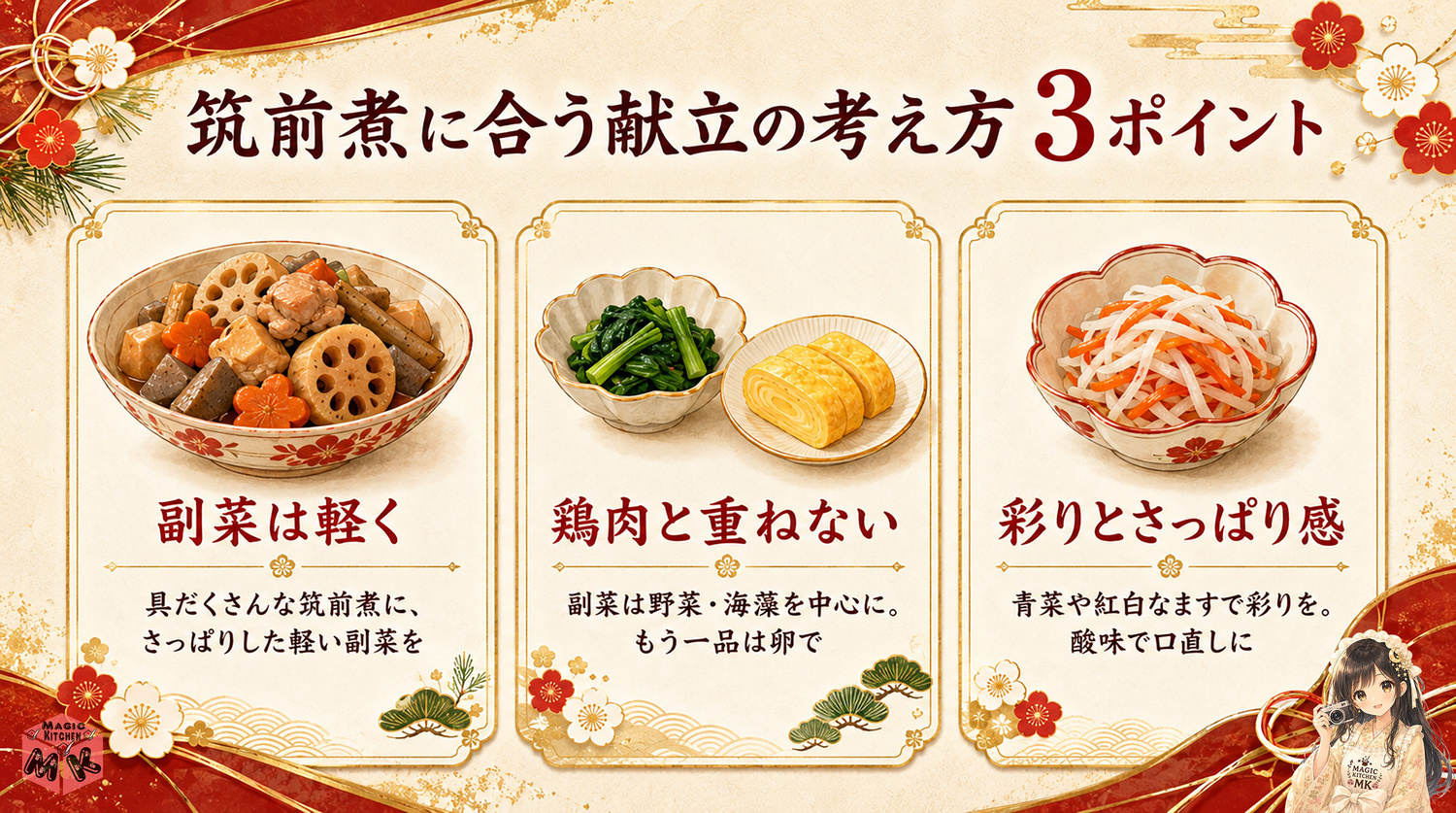 筑前煮に合う献立の考え方3ポイント図解