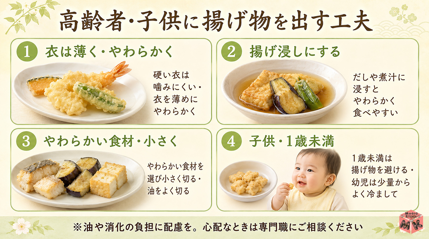 高齢者・子供に揚げ物を出すときの工夫