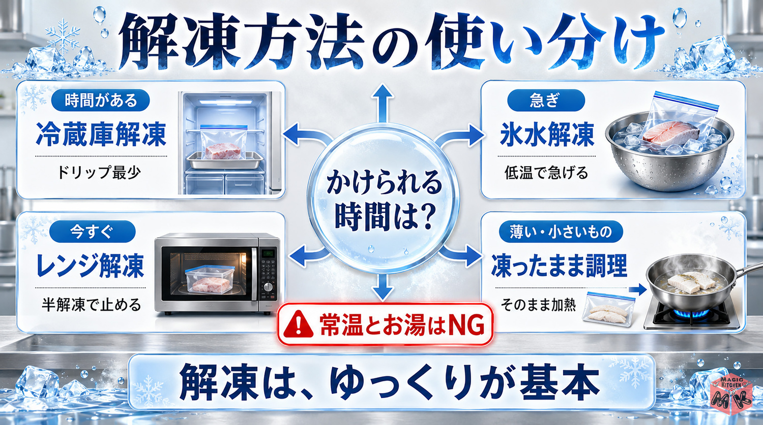 解凍方法の全体像インフォグラフィック