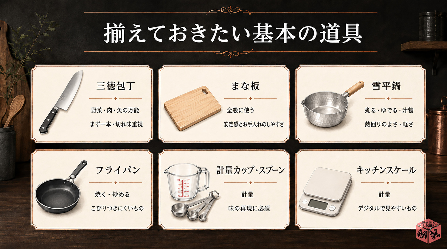 揃えておきたい基本の道具リスト