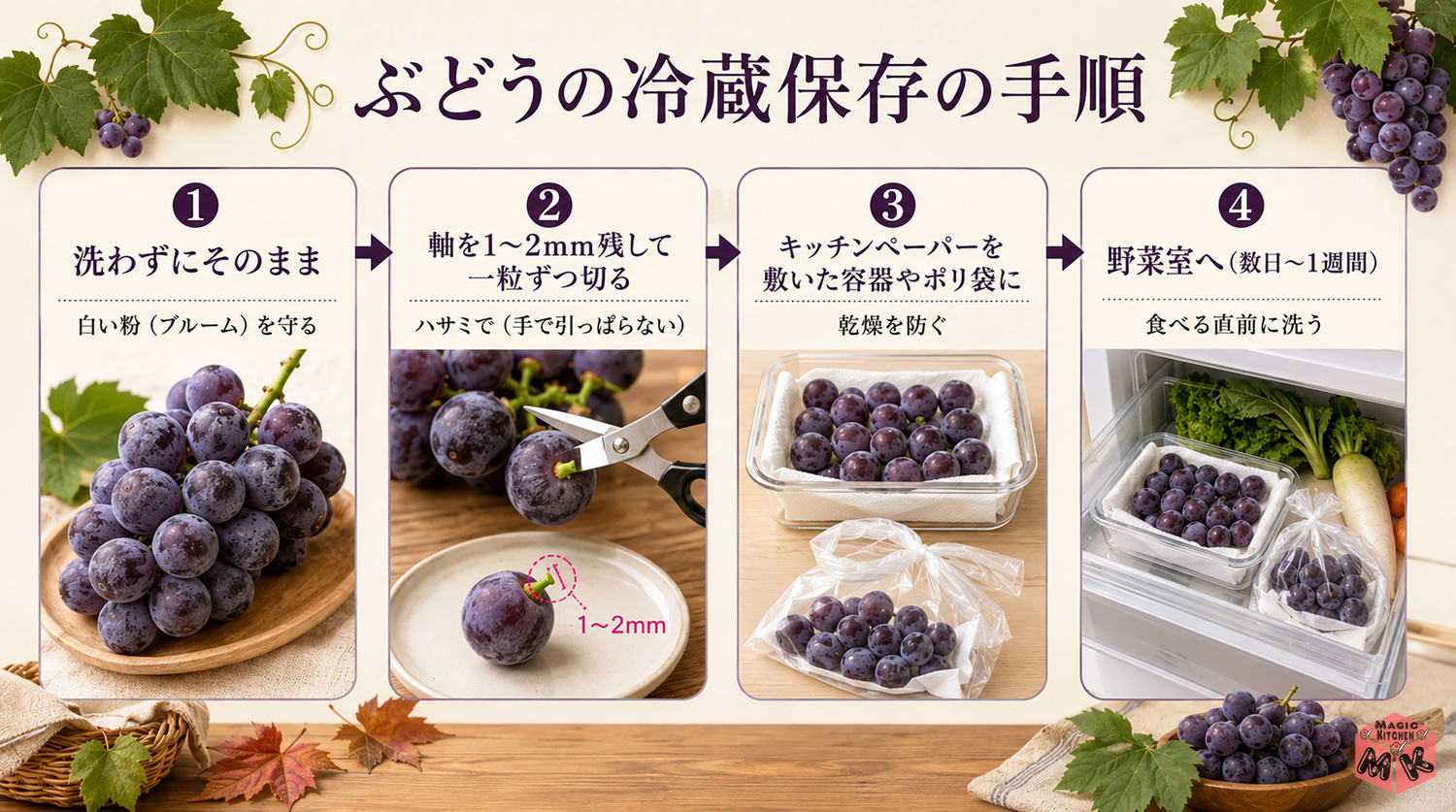 ぶどうの冷蔵保存の正しい方法