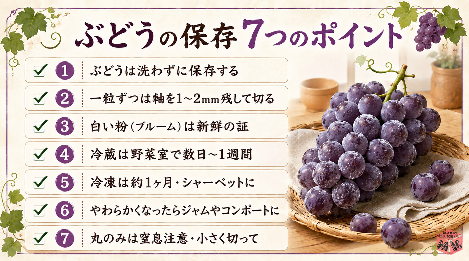ぶどう保存の7つのポイントまとめ