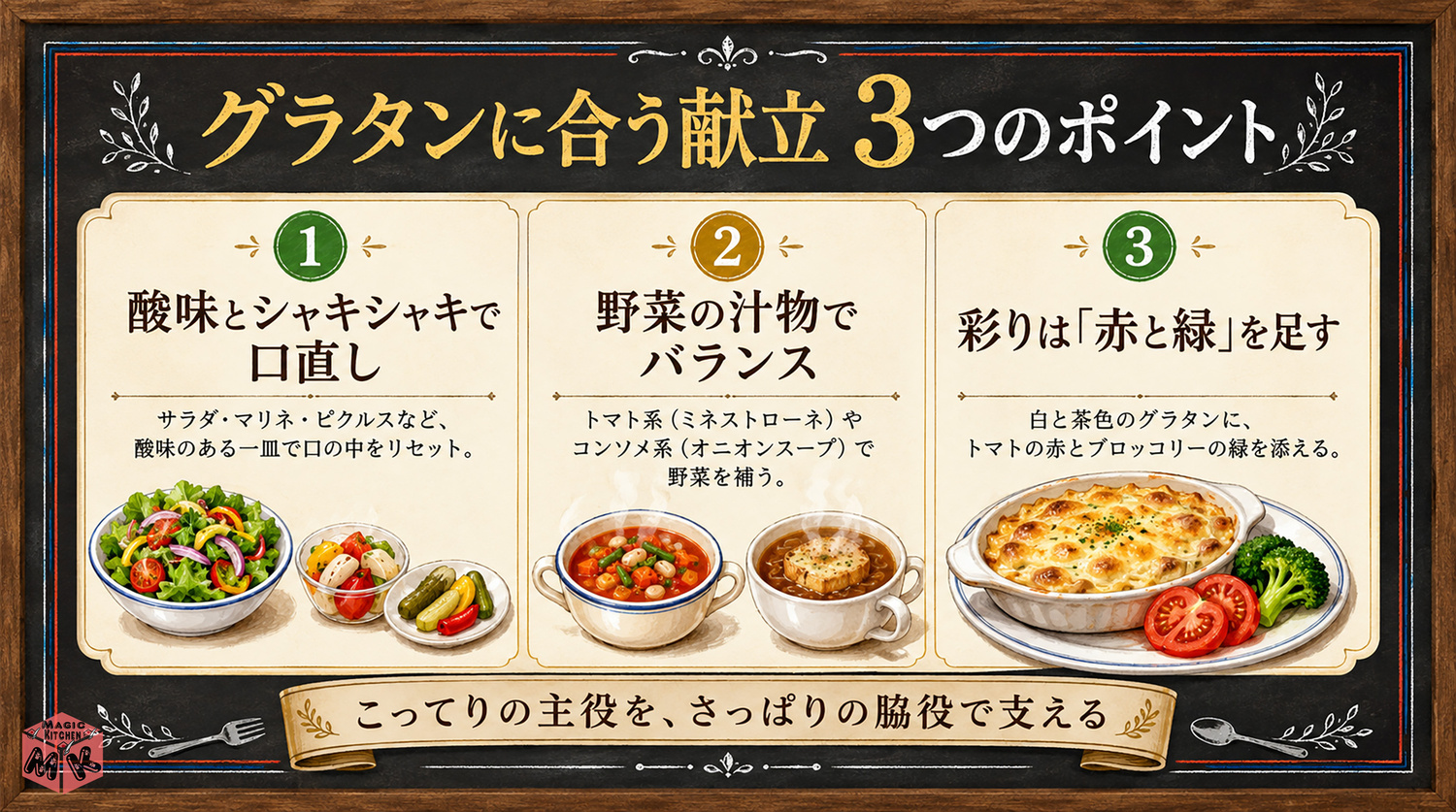 グラタンに合う献立の考え方