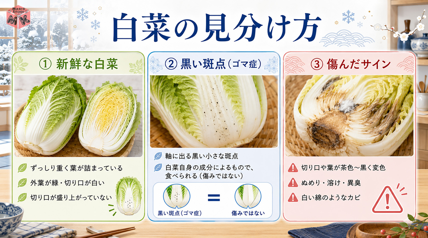 白菜の鮮度の見分け方と傷んだサイン