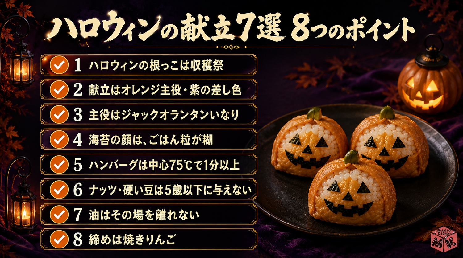 ハロウィンの献立7選のまとめ8つのポイント
