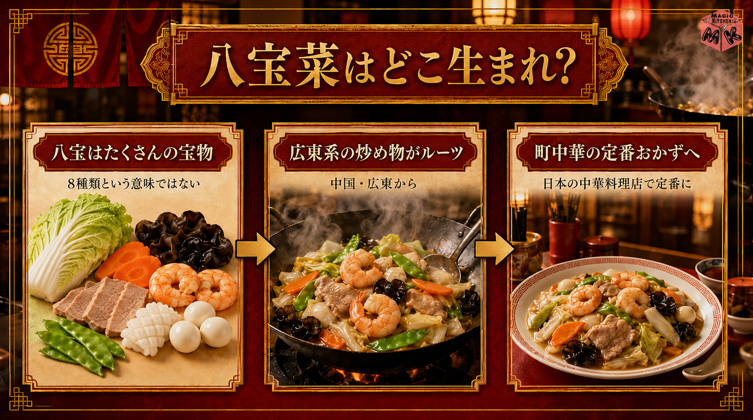 八宝菜はどこ生まれかの発祥インフォグラフィック