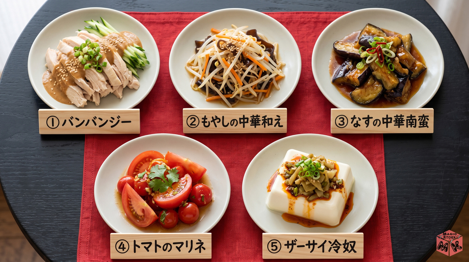 八宝菜に合う副菜5選の料理写真コラージュ