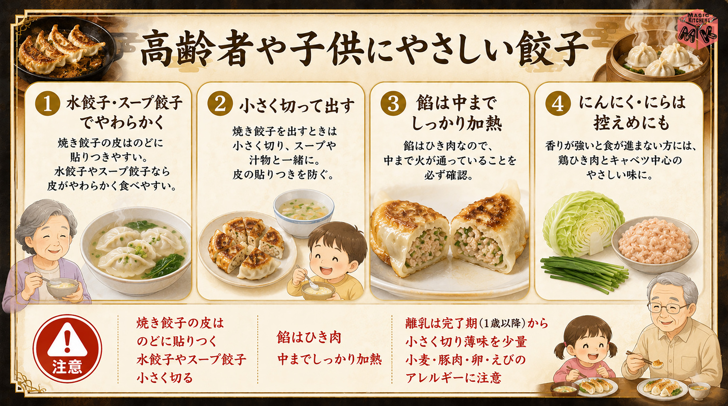 高齢者や子供にやさしい餃子