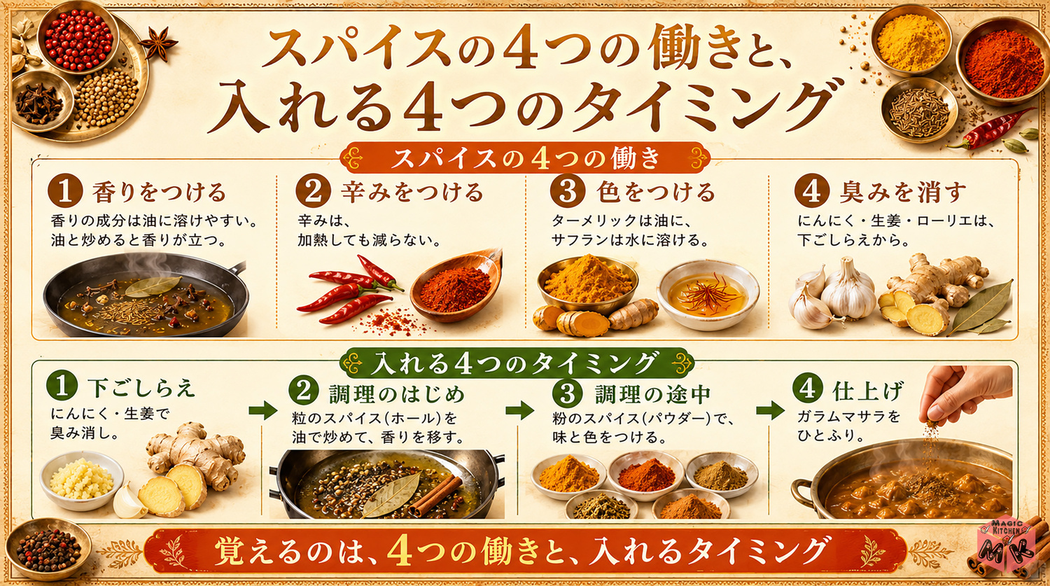 カレーのスパイスの基本