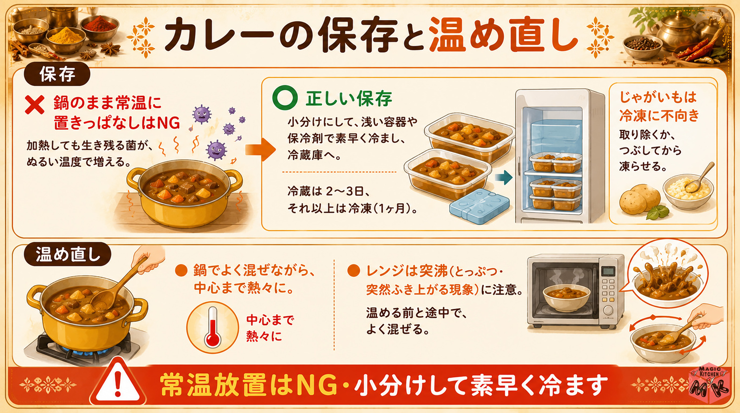 カレーの正しい保存と温め直し