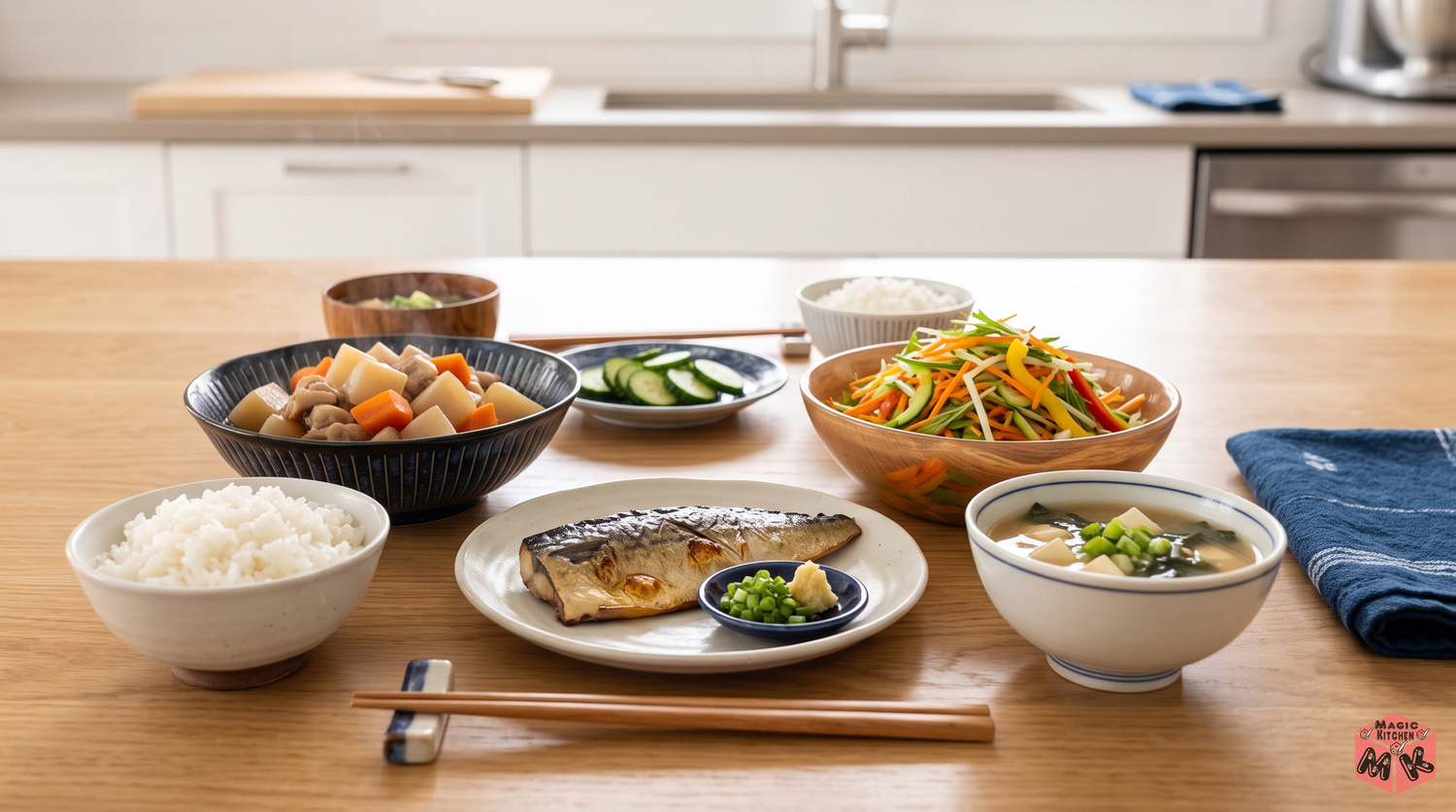 きれいに切りそろえた野菜料理の完成イメージ