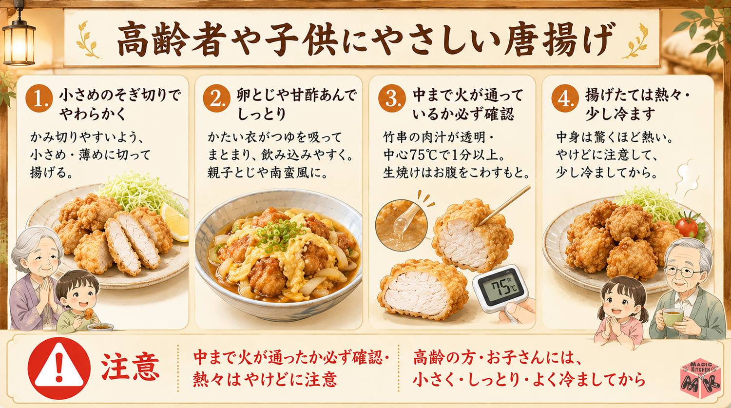 高齢者や子供にやさしい唐揚げ