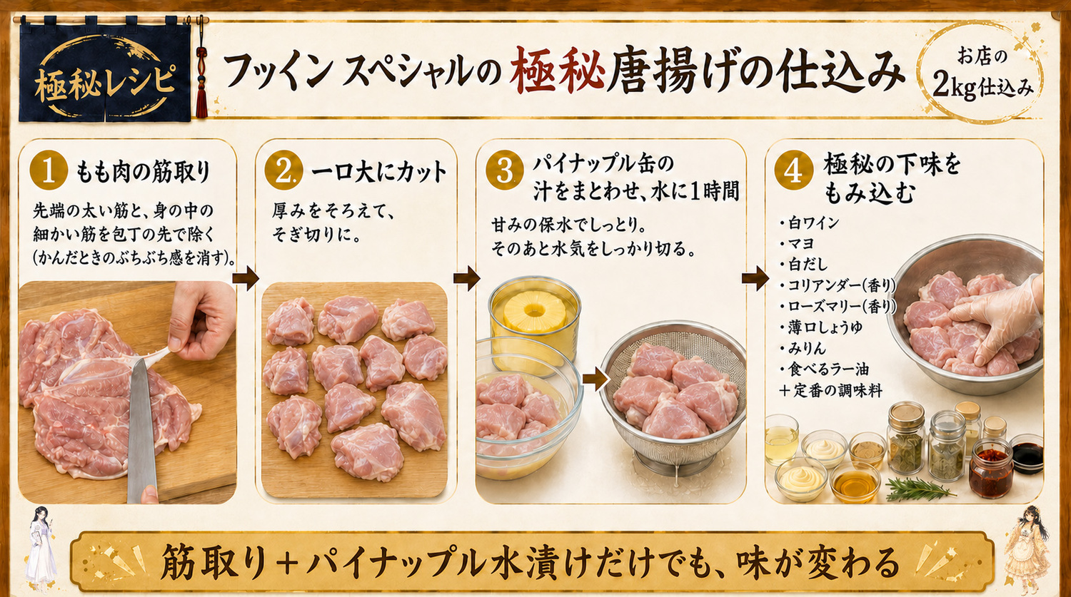 お店の極秘唐揚げ(2kg仕込み)
