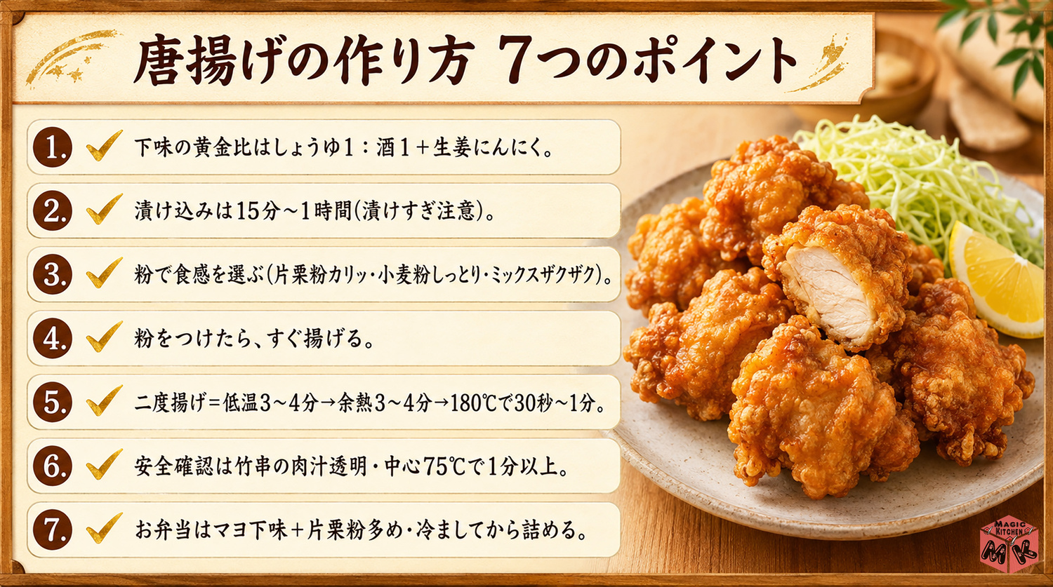 唐揚げの作り方の7つのポイントまとめ